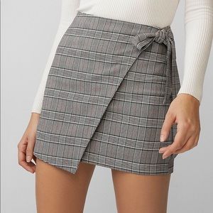 Express Plaid Wrap Skirt